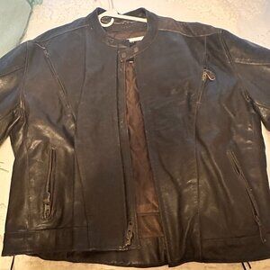 Biker Leather Jacket with Removable Liner